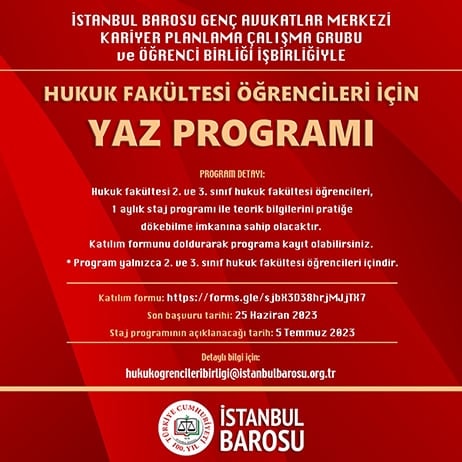 Hukuk Öğrencileri için YAZ PROGRAMI