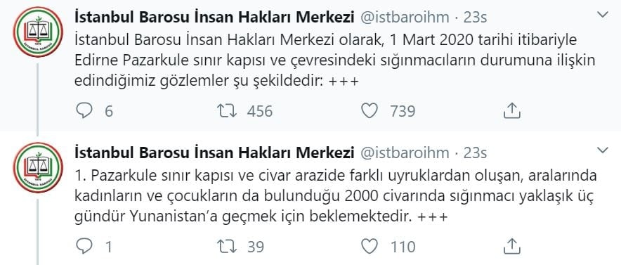 İstanbul Barosu İnsan Hakları Merkezi Pazarkule Sınır Kapısı Ziyareti Raporu - 1