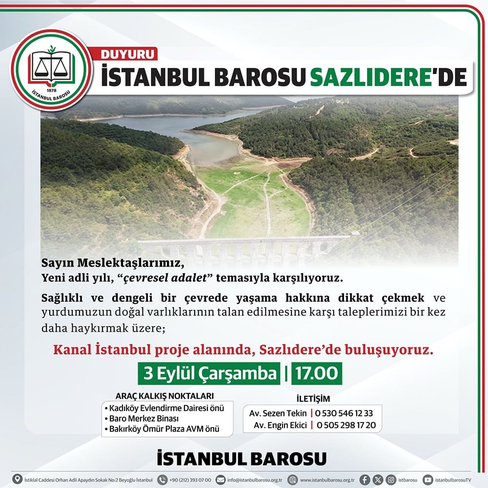 İstanbul Barosu Adli Yıl Açılışı Etkinlikleri Kapsamında Sazlıdere'de