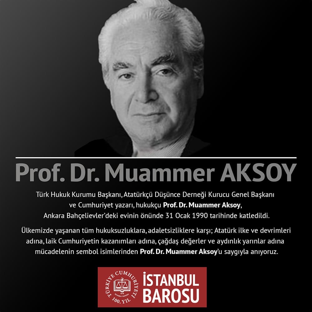 Prof. Dr. Muammer Aksoy'u Saygıyla Anıyoruz