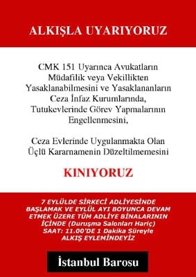 İstanbul Barosu “Alkışla Uyarıyoruz Eylemi” Başlattı