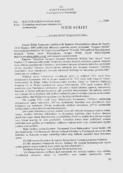 “Hâkimler Karar Odasında Müzakere Ederken Savcılar Karar Müzakeresine Katılmayacak” - 1