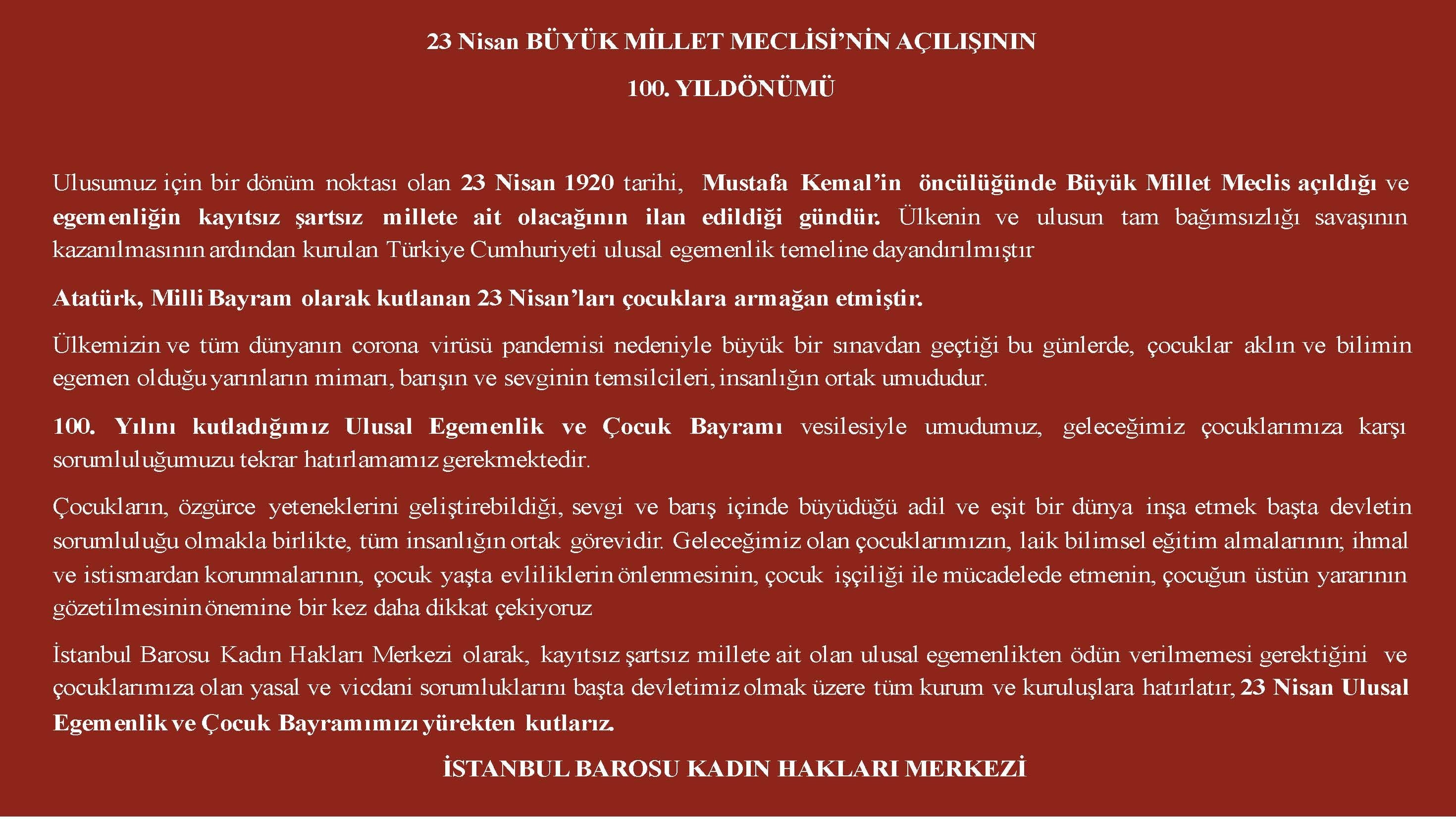 Kadın Hakları Merkezi 23 Nisan 100.Yıl Özel Sayısı - 2
