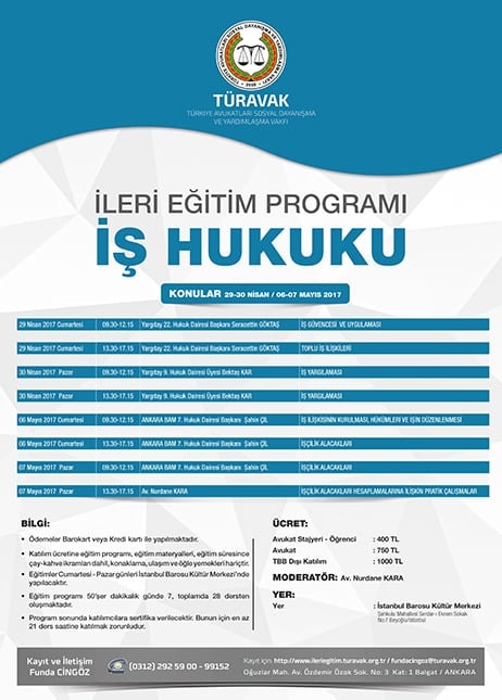 TÜRAVAK - İş Hukuku İleri Eğitim Programı