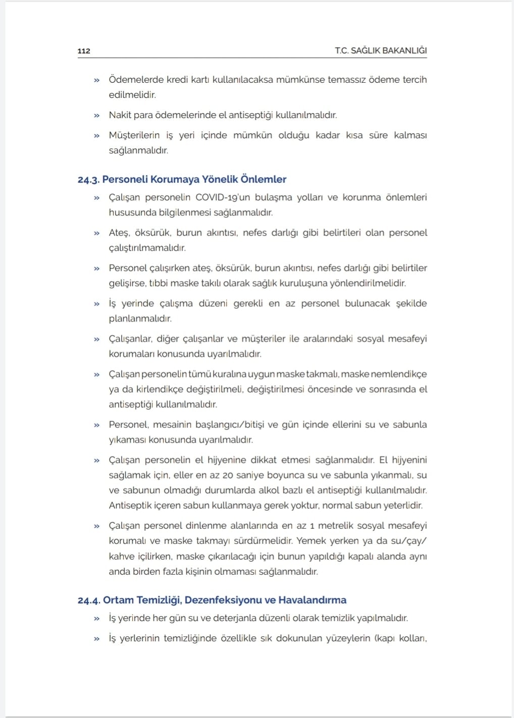 Ofis ve Büro Sisteminde Faaliyet Gösteren Tüm İşletmelerde Alınması Gereken Önlemler - 2