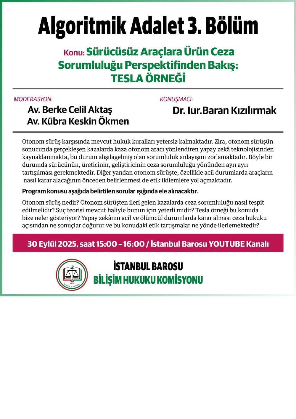 Algoritmik Adalet 3. Bölüm