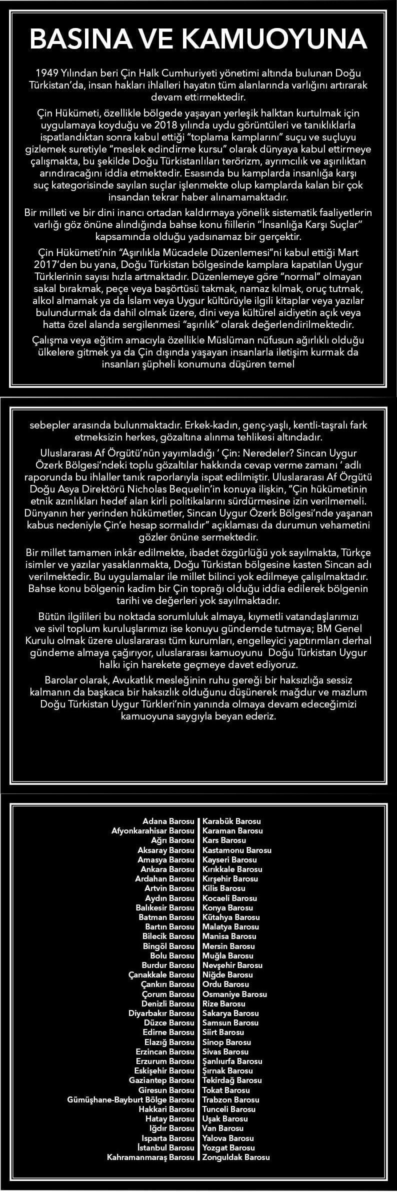 Basına ve Kamuoyuna