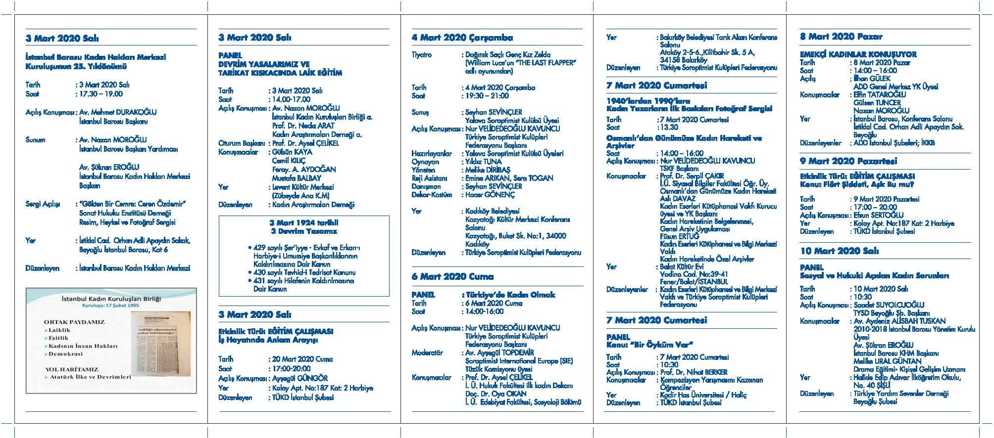 İstanbul Kadın Kuruluşları Birliği Kadın Haftası Etkinlikleri - 2