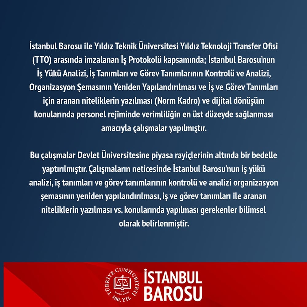 İstanbul Barosu'nun Yönetim Organizasyon Konusunda Aldığı Hizmet Hakkında Bilgilendirmedir - 2