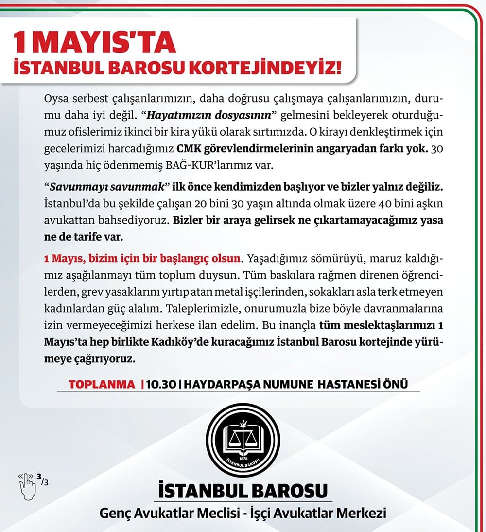 1 Mayıs'ta İstanbul Barosu Kortejindeyiz! - 2