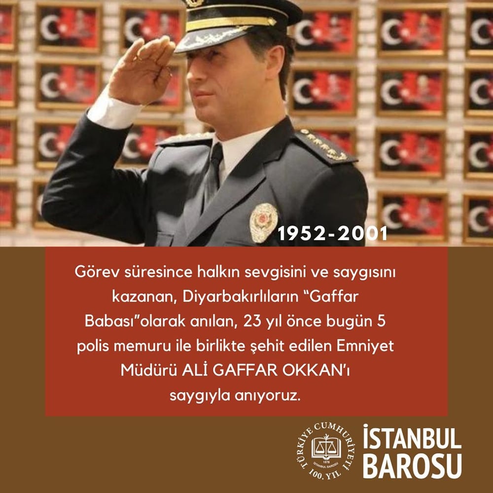 Şehit Emniyet Müdürü Ali Gaffar Okkan’ı Saygıyla Anıyoruz