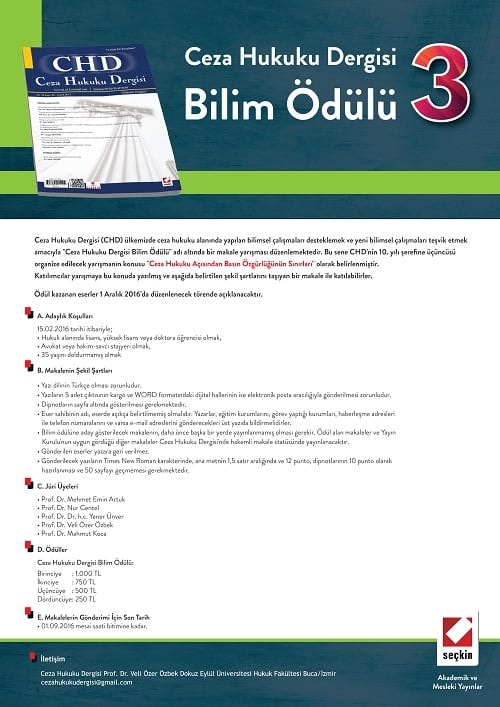 Ceza Hukuku Derneği Makale Yarışması
