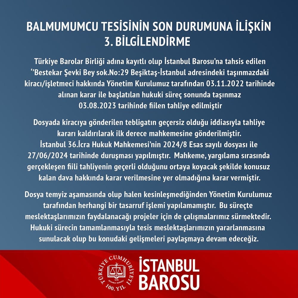 Balmumcu Tesisinin Son Durumuna İlişkin 3.Bilgilendirme 