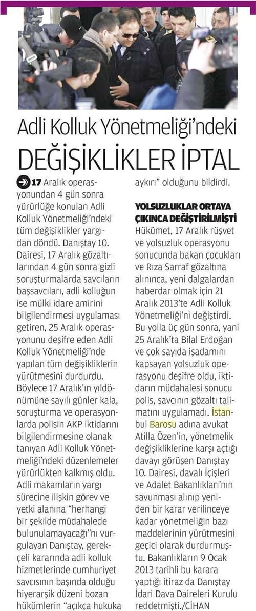 Adli Kolluk Yönetmeliğinde Değişiklik Yapılmasına Dair Yönetmeliğin Yürütmesinin Durdurulmasına Karar Verildi - 6