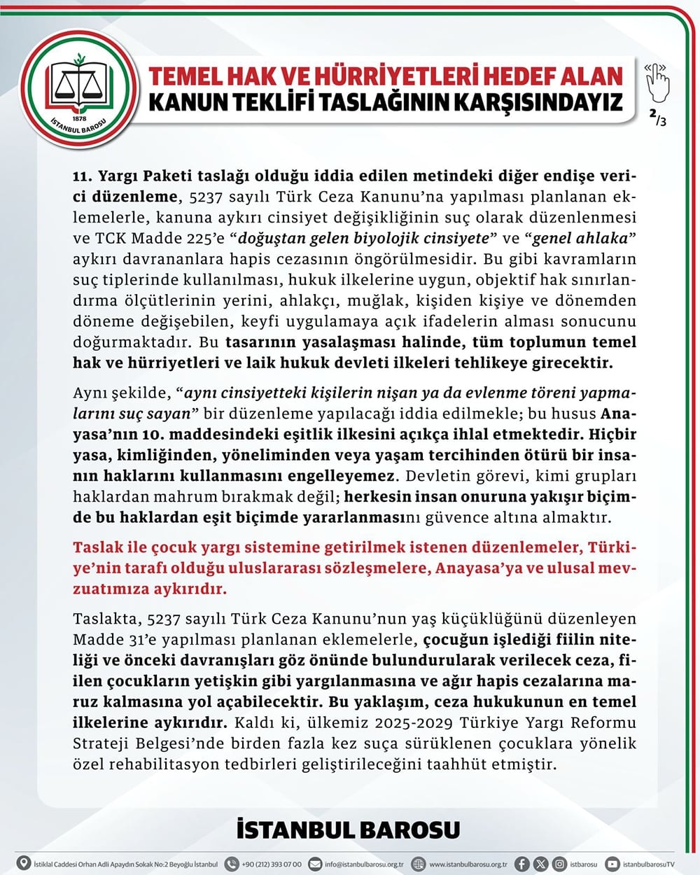Temel Hak ve Hürriyetleri Hedef Alan Kanun Teklifi Taslağının Karşısındayız - 2