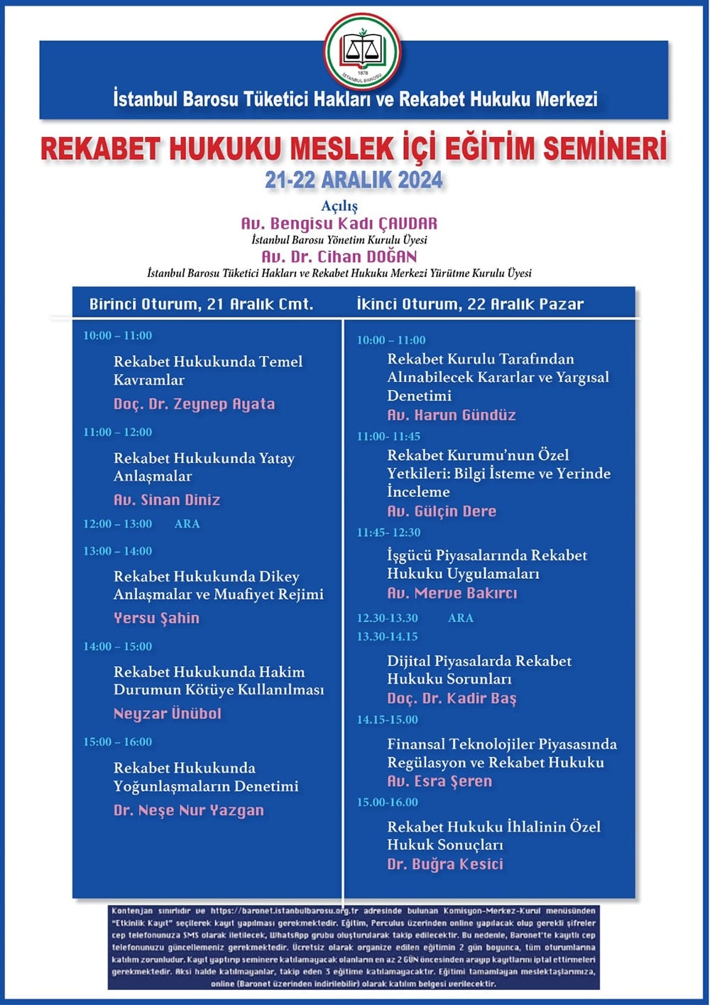 Rekabet Hukuku Meslek İçi Eğitim Semineri