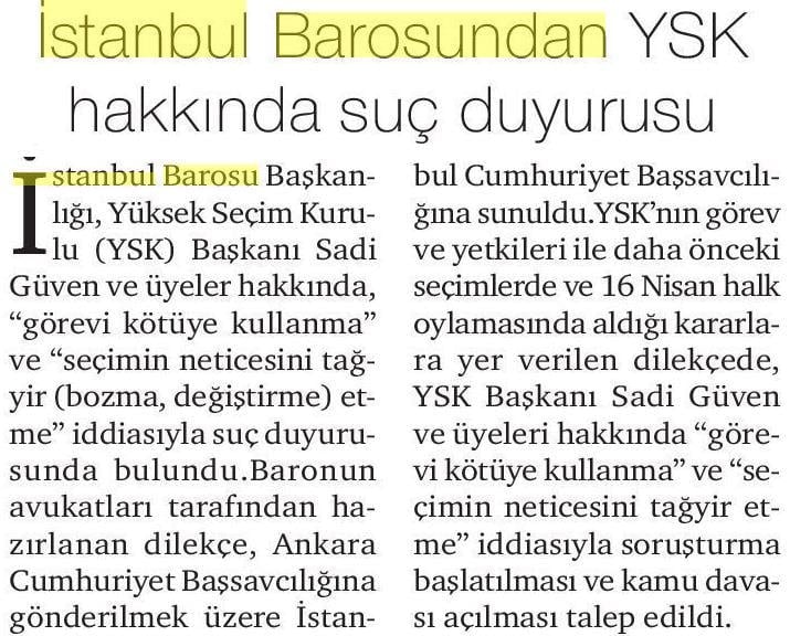 Yüksek Seçim Kurulu Başkan ve Üyeleri Hakkında Suç Duyurusunda Bulunuldu - 7