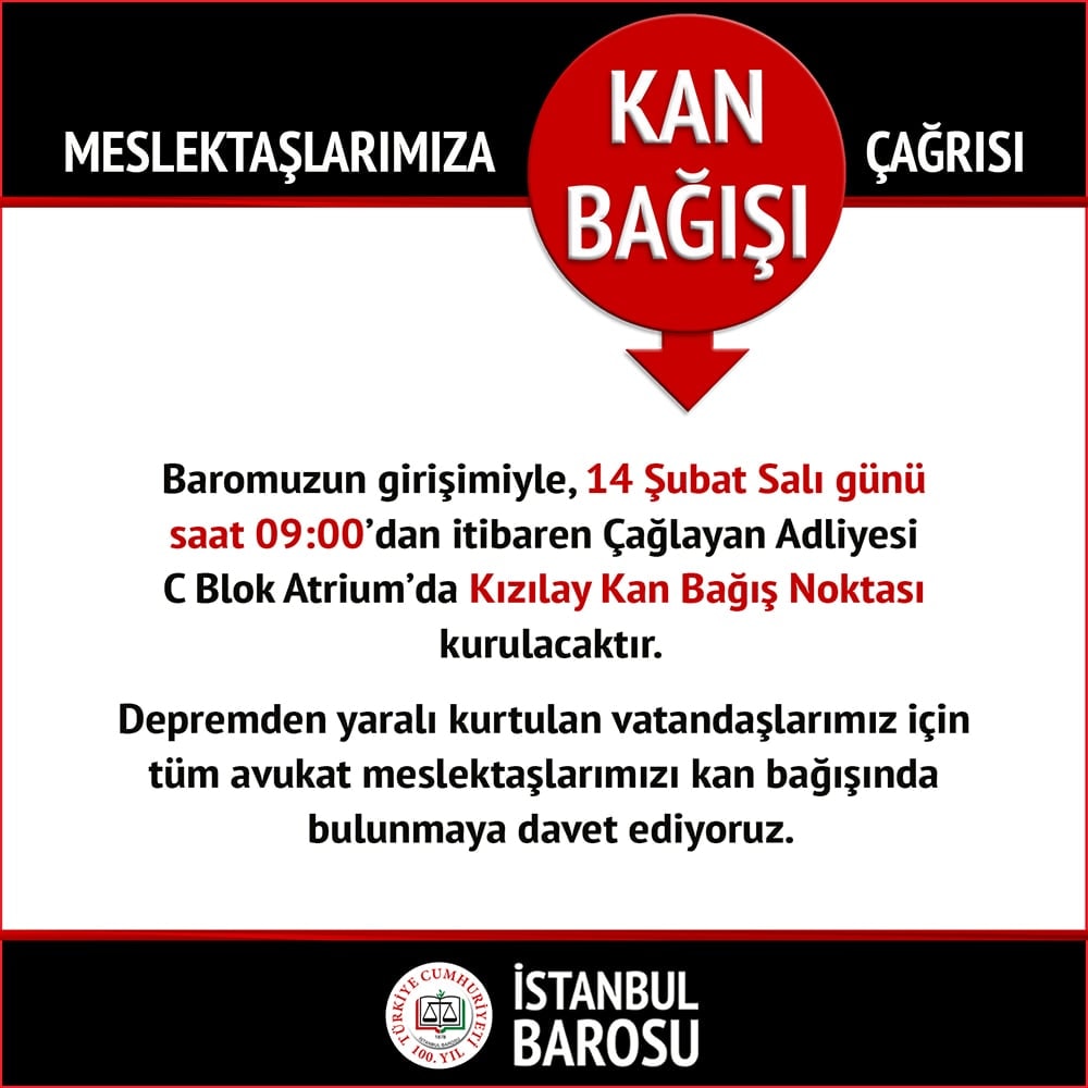 Meslektaşlarımıza Kan Bağışı Çağrısı