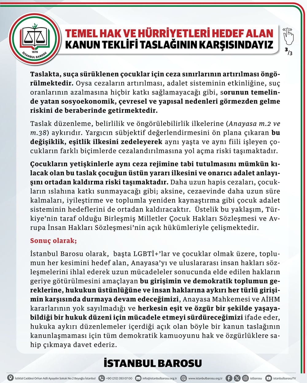 Temel Hak ve Hürriyetleri Hedef Alan Kanun Teklifi Taslağının Karşısındayız - 3