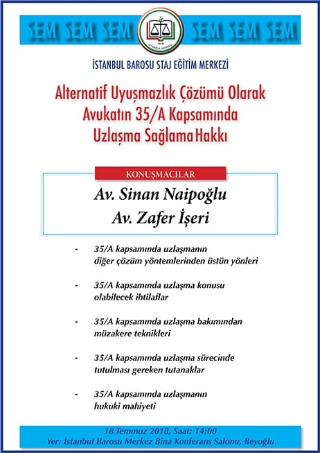 Alternatif Uyuşmazlık Çözümü Olarak Avukatın 35/A Kapsamında Uzlaşma Sağlama Hakkı