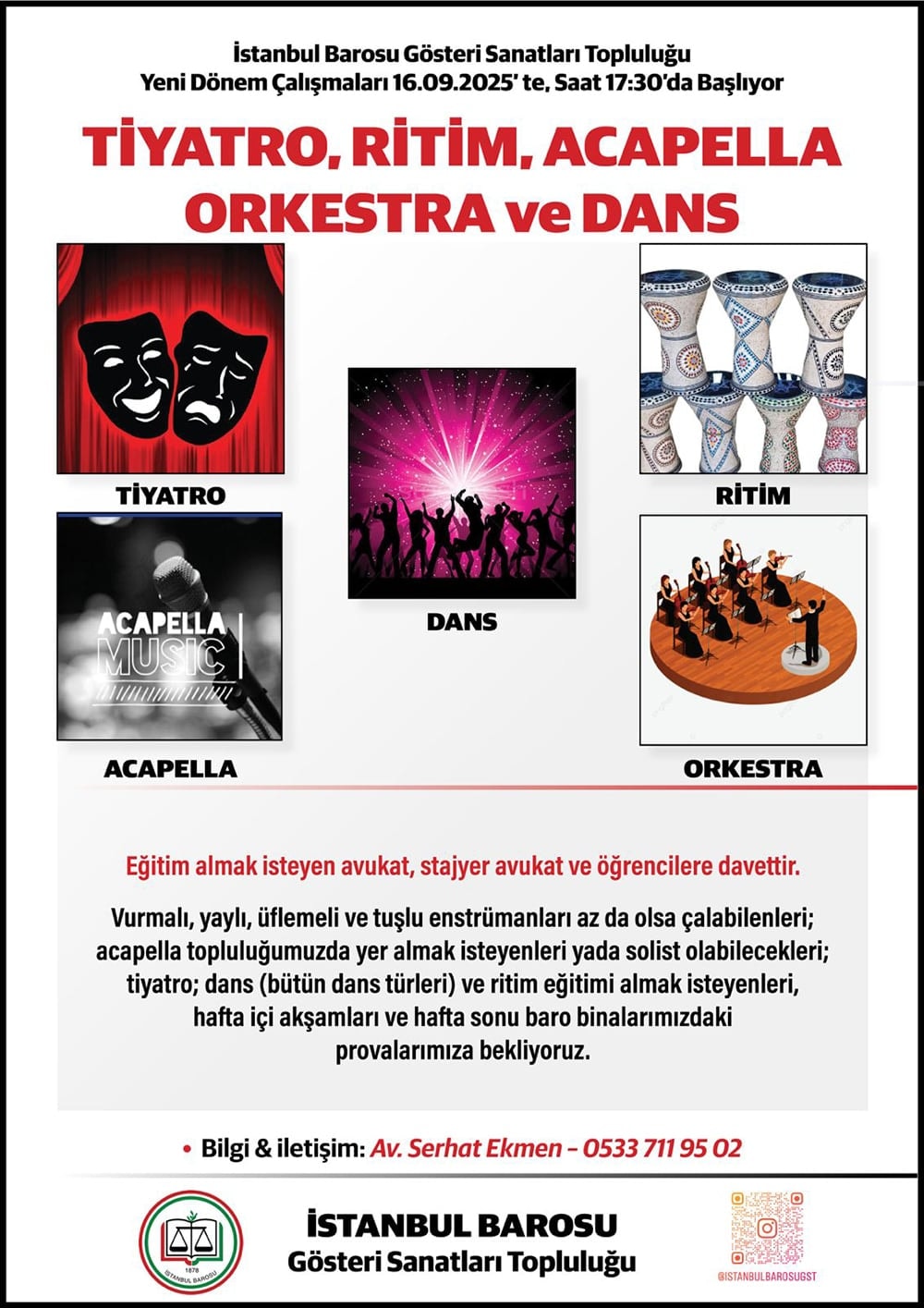 İstanbul Barosu Gösteri Sanatları Topluluğu Yeni Dönem Çalışmaları