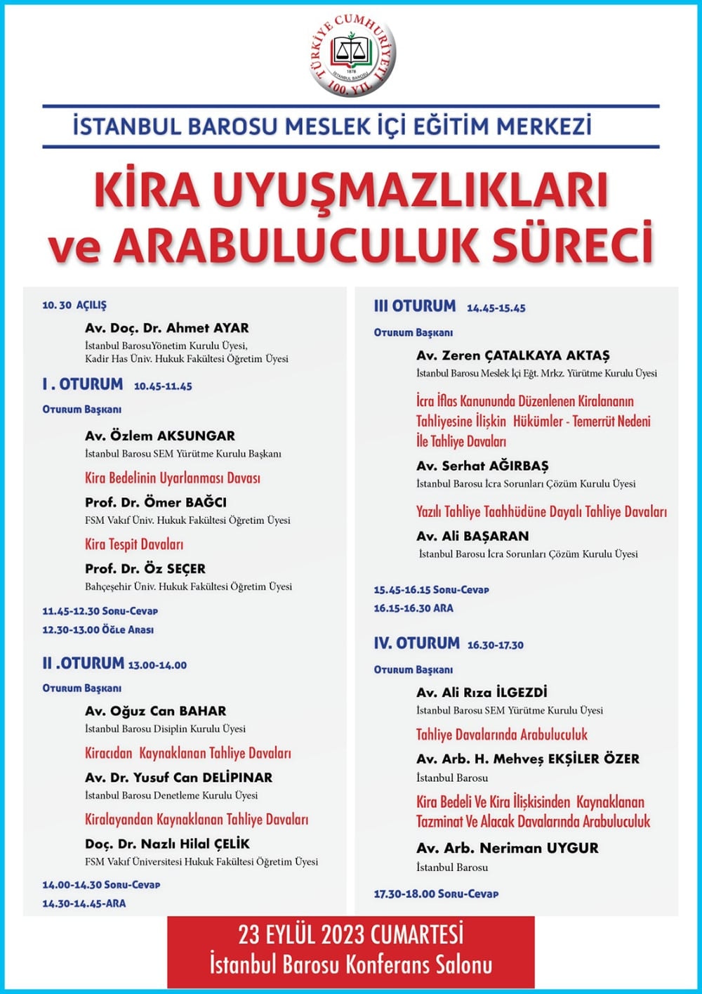 Kira Uyuşmazlıkları ve Arabuluculuk Süreci Semineri - 1