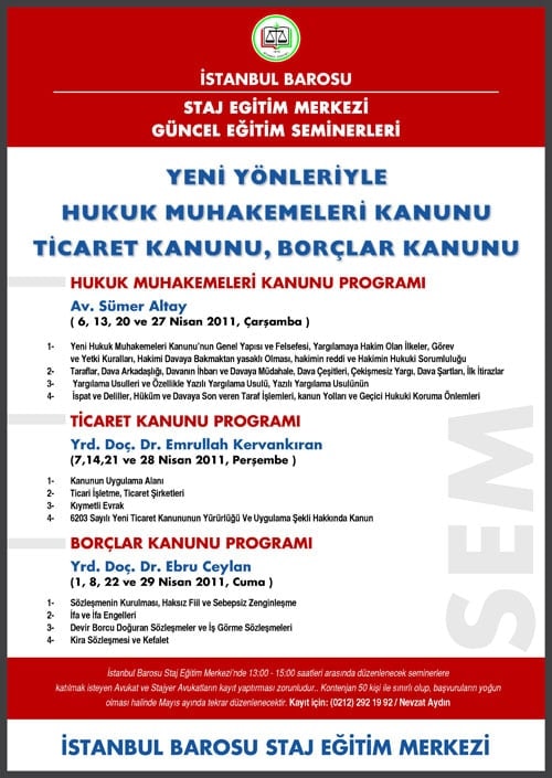 İstanbul Barosu Staj Eğitim Merkezi Güncel Eğitim Seminerleri Düzenledi

 - 1