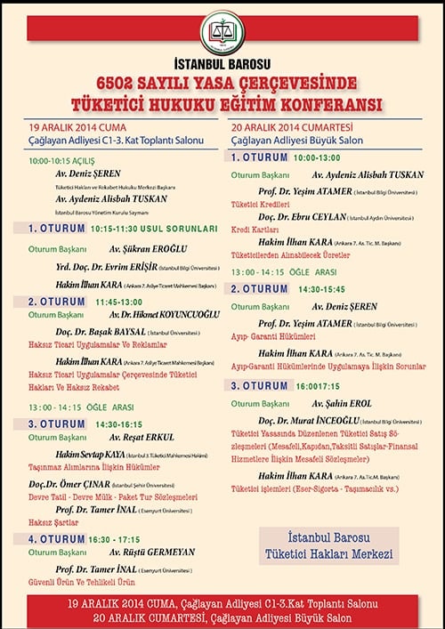 6502 Sayılı Yasa Çerçevesinde Tüketici Hukuku Eğitim Konferansı