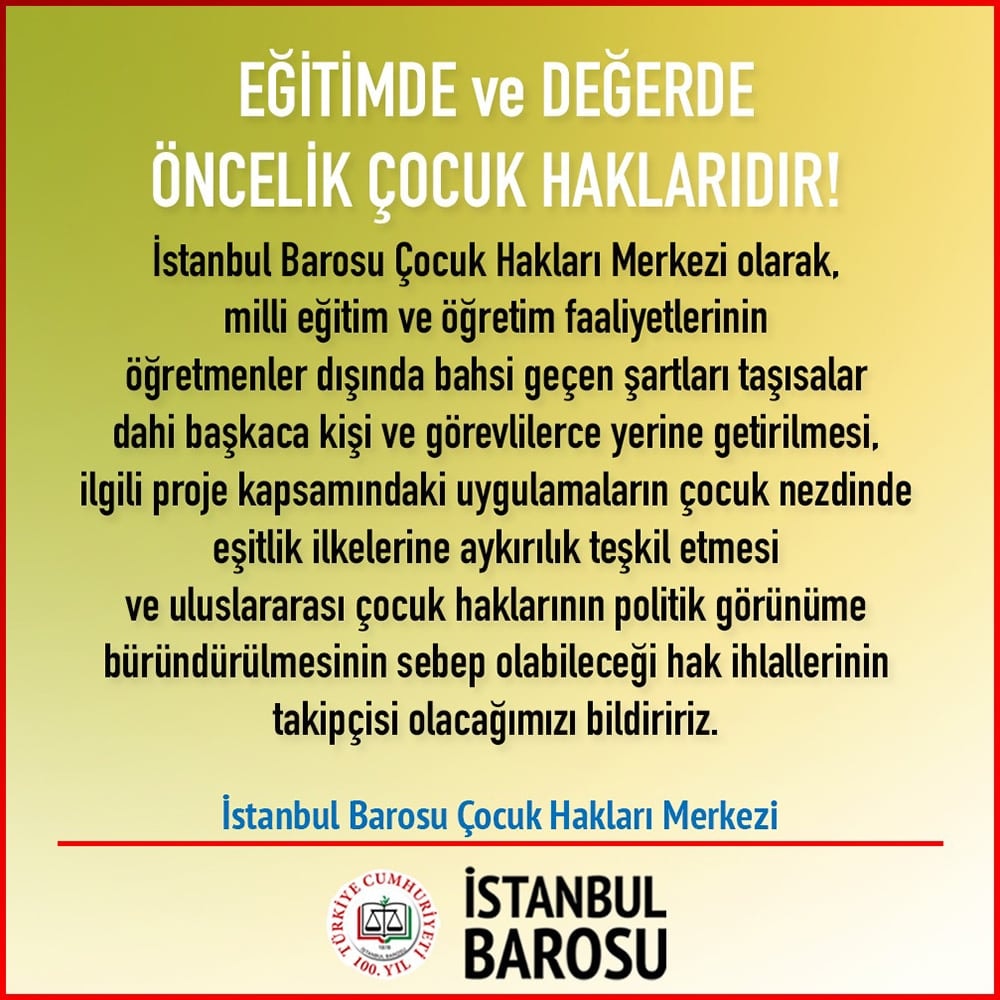 Eğitimde ve Değerde Öncelik Çocuk Haklarıdır!