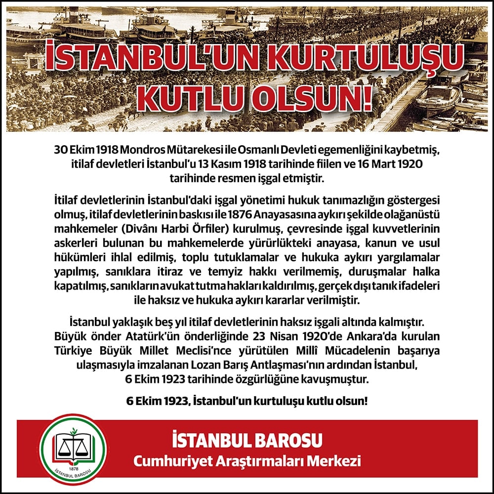 İstanbul’un Kurtuluşu Kutlu Olsun!