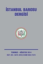 İstanbul Barosu Dergisi 2014-4 
Temmuz-Ağustos Sayısı Çıktı