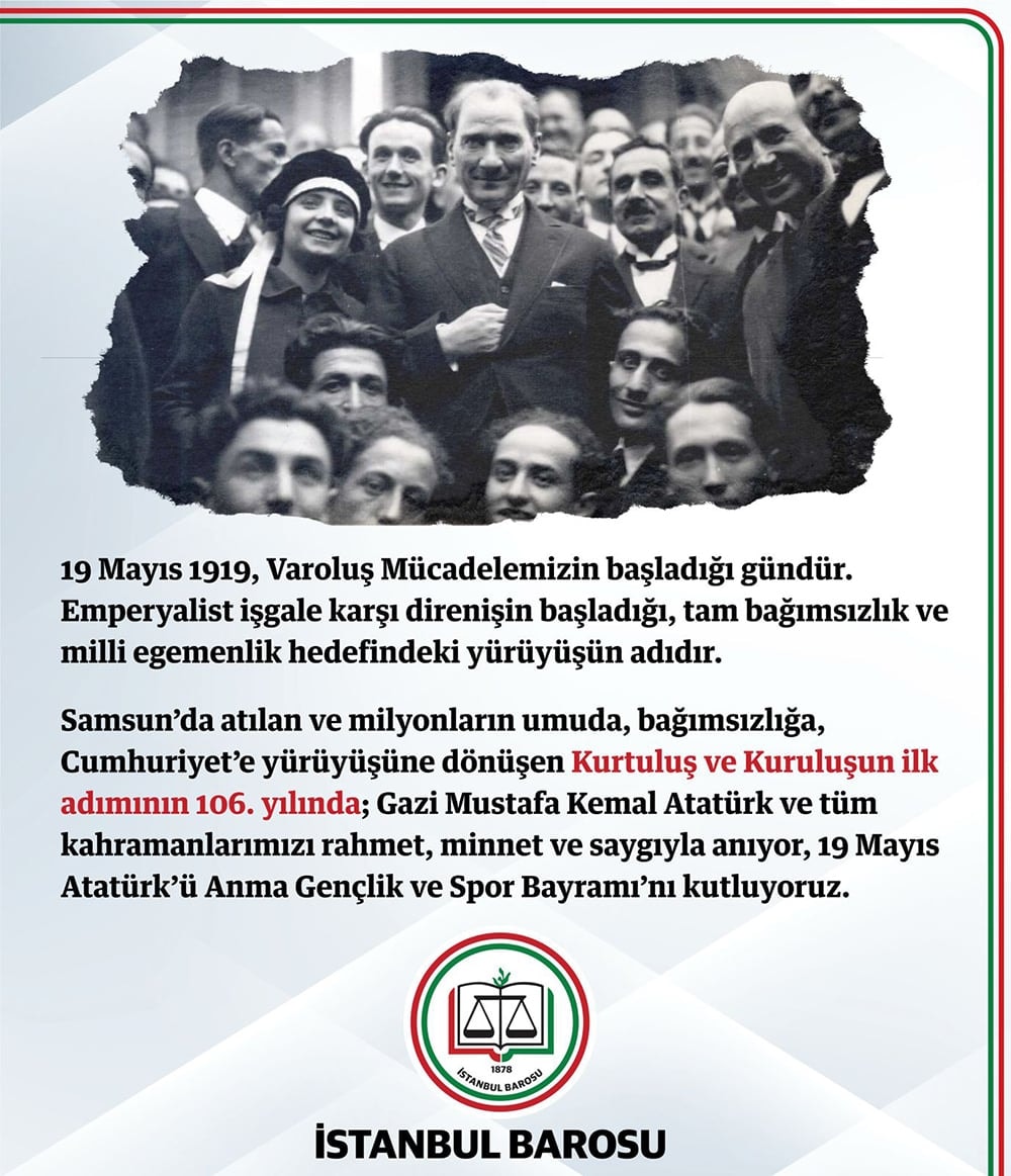 19 Mayıs Atatürk’ü Anma Gençlik ve Spor Bayramı’nı Kutluyoruz