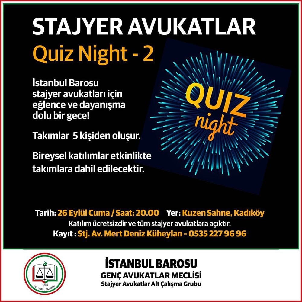 Stajyer Avukatlar Quiz Night - 2