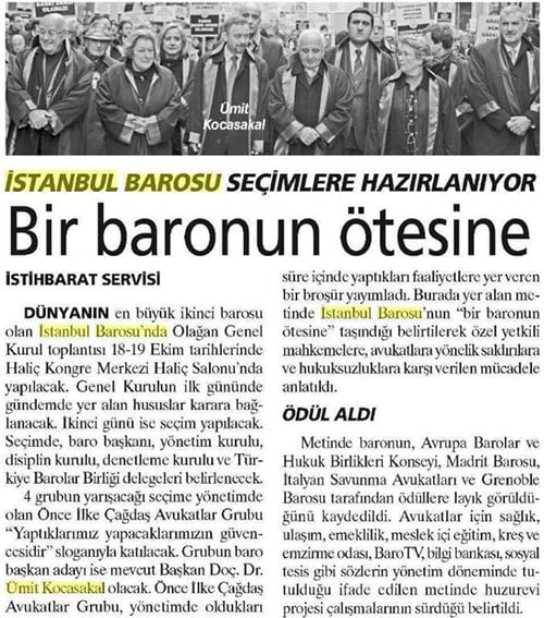Ümit Kocasakal İstanbul Barosu Başkanlığına Yeniden Seçildi 

 - 406