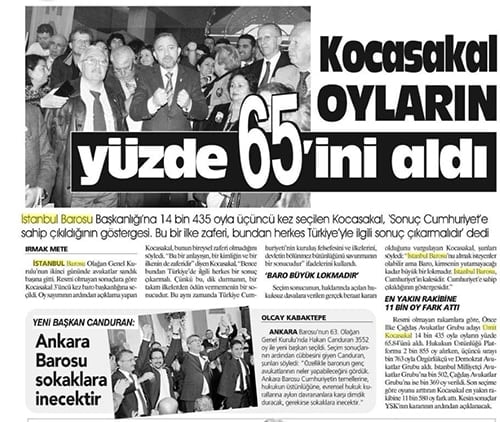 Ümit Kocasakal İstanbul Barosu Başkanlığına Yeniden Seçildi 

 - 407