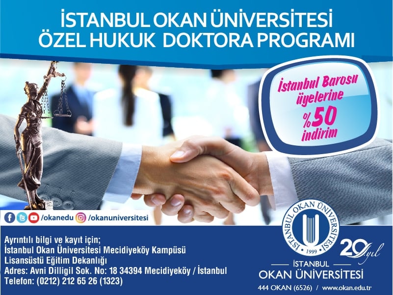 Okan Üniversitesi Ekonomi Hukuku , Özel Hukuk Yükseklisans ve Dokdora Programları - 2