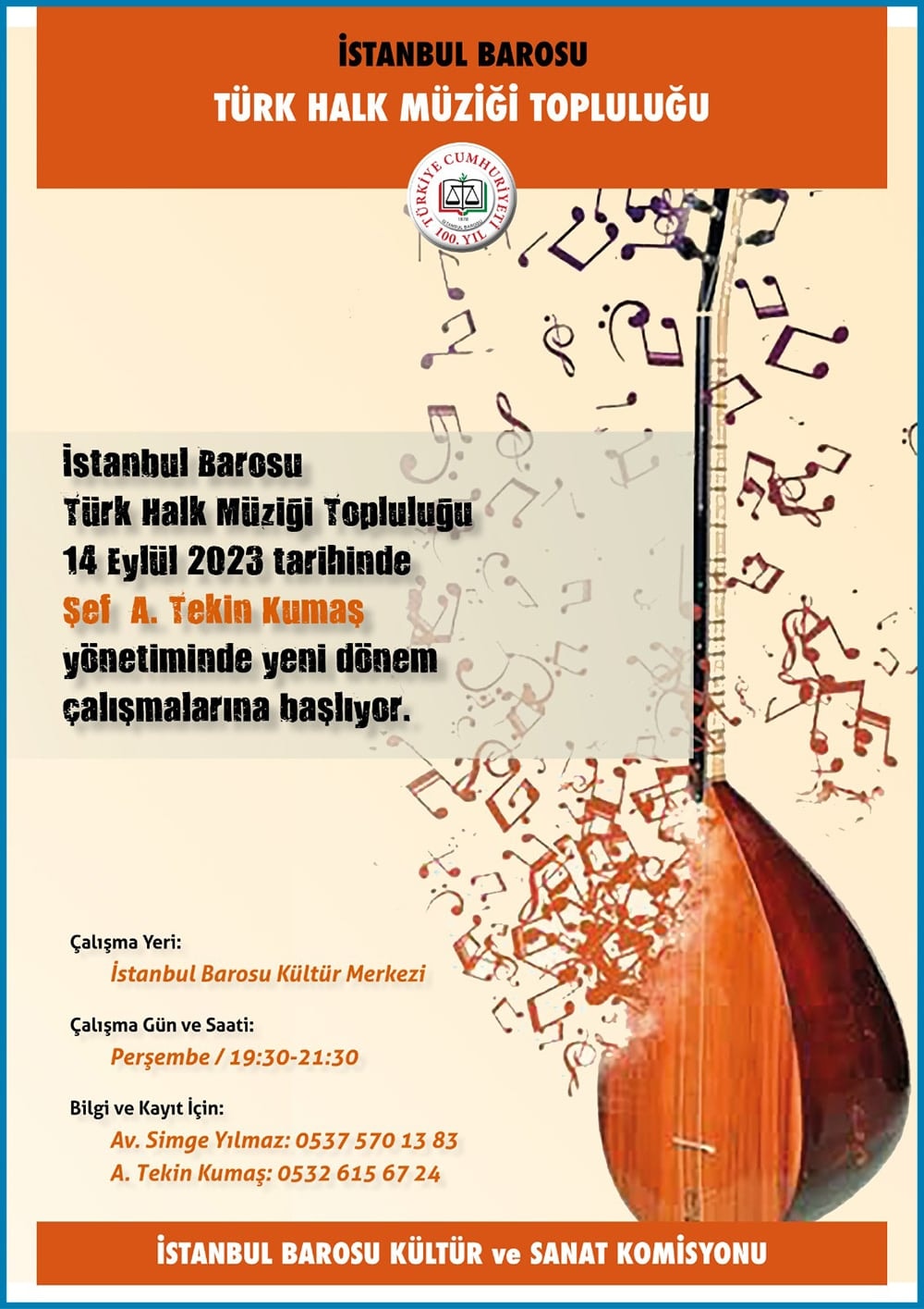İstanbul Barosu Türk Halk Müziği Topluluğu Yeni Dönem Çalışmalarına Başlıyor