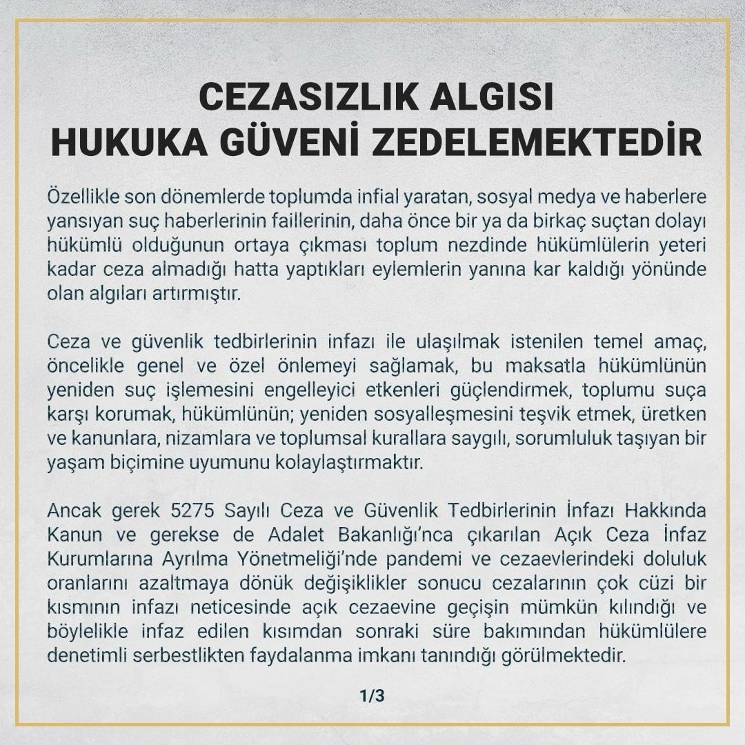 Cezasızlık Algısı Hukuka Güveni Zedelemektedir - 1