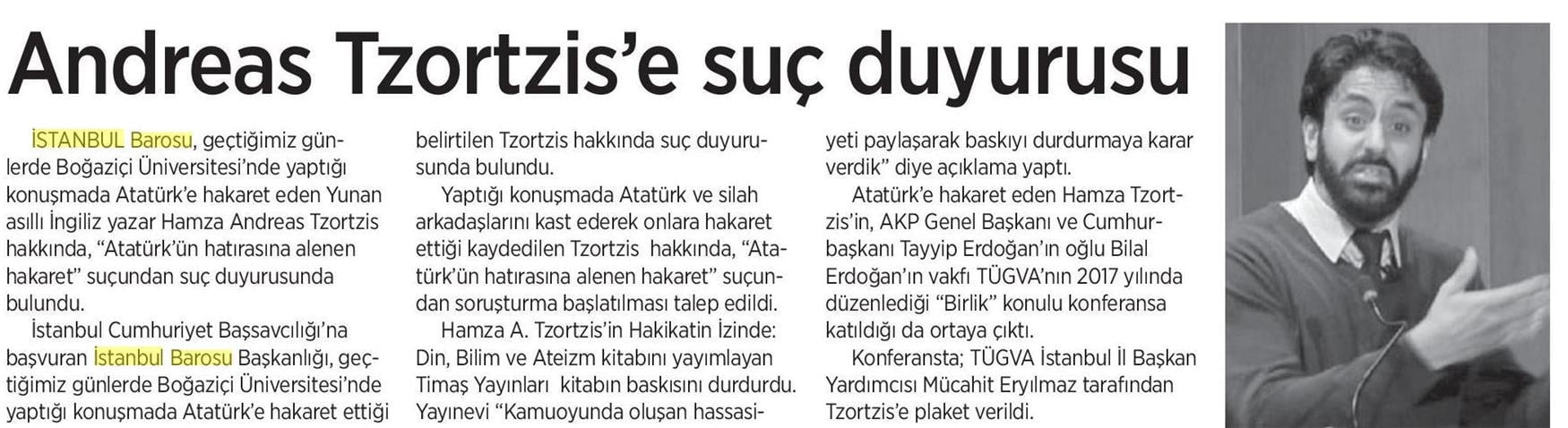 Atatürk'ün Hatırasına Hakaret Eden Hamza Andreas Tzortzis Hakkında Suç Duyurusu - 7