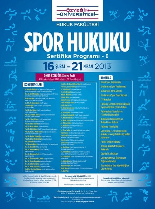 Spor Hukuku Sertifika Programı-I

 - 1