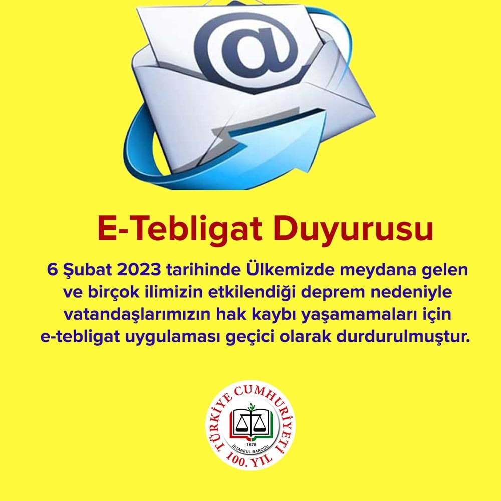 E-Tebligatı Geçici Olarak Durduruldu