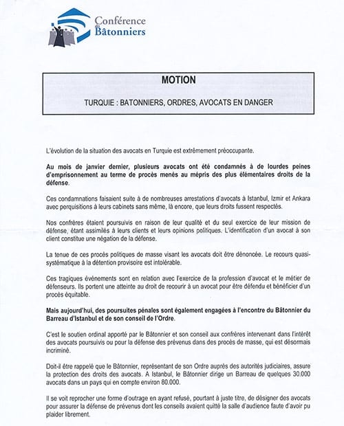 Fransız Barolarından İstanbul Barosu’Na Tam Destek

 - 3