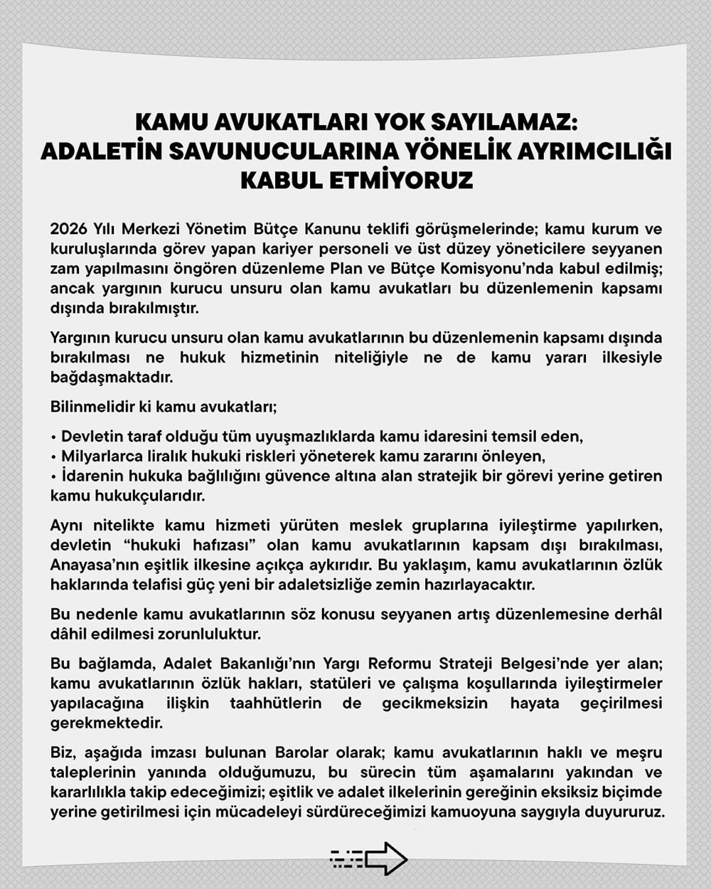 Kamu Avukatları Yok Sayılamaz: Adaletin Savunucularına Yönelik Ayrımcılığı Kabul Etmiyoruz - 2