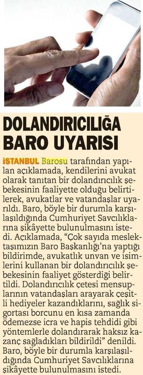 Baro, Dolandırıcılık Çetesi Hakkında Uyarıda Bulundu 
 - 12