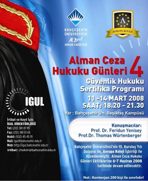 Bahçeşehir Üniversitesi Hukuk Fakültesi Global Hukuk Programları Güvenlik Hukuku Sertifika Programı