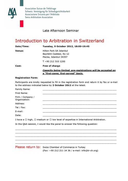 İsviçre’De Tahkim Konulu Seminer
 - 2