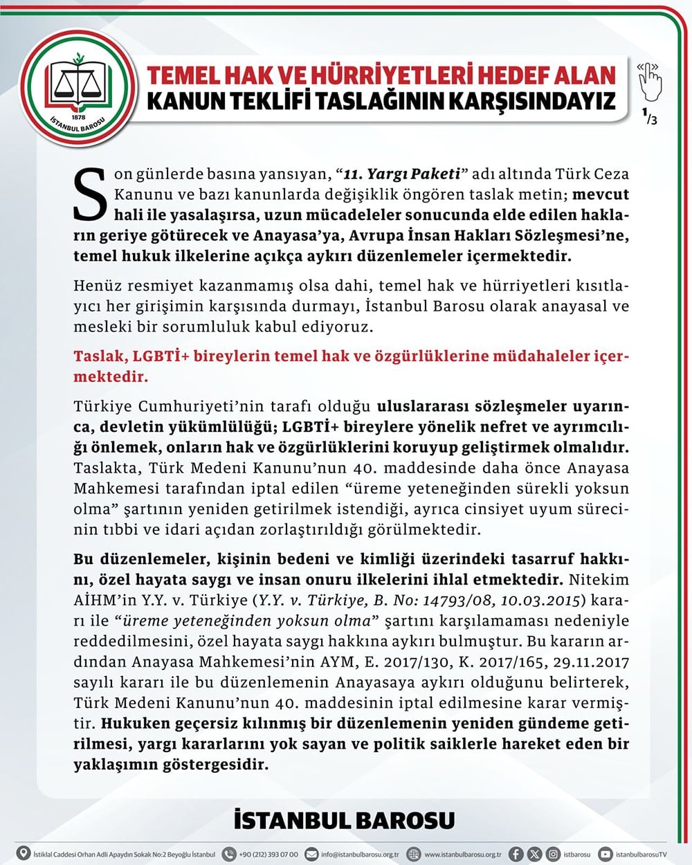 Temel Hak ve Hürriyetleri Hedef Alan Kanun Teklifi Taslağının Karşısındayız