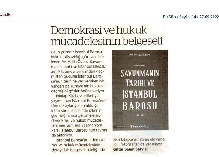 İstanbul Barosu’nun Hukuk ve Demokrasi Mücadelesi Kitaplaştı - 1