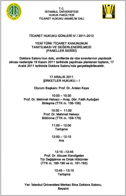 Yeni Türk Ticaret Kanununun Tanıtılması Ve Değerlendirilmesi 
 - 1