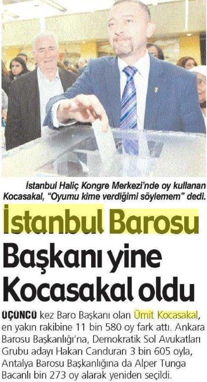 Ümit Kocasakal İstanbul Barosu Başkanlığına Yeniden Seçildi 

 - 435
